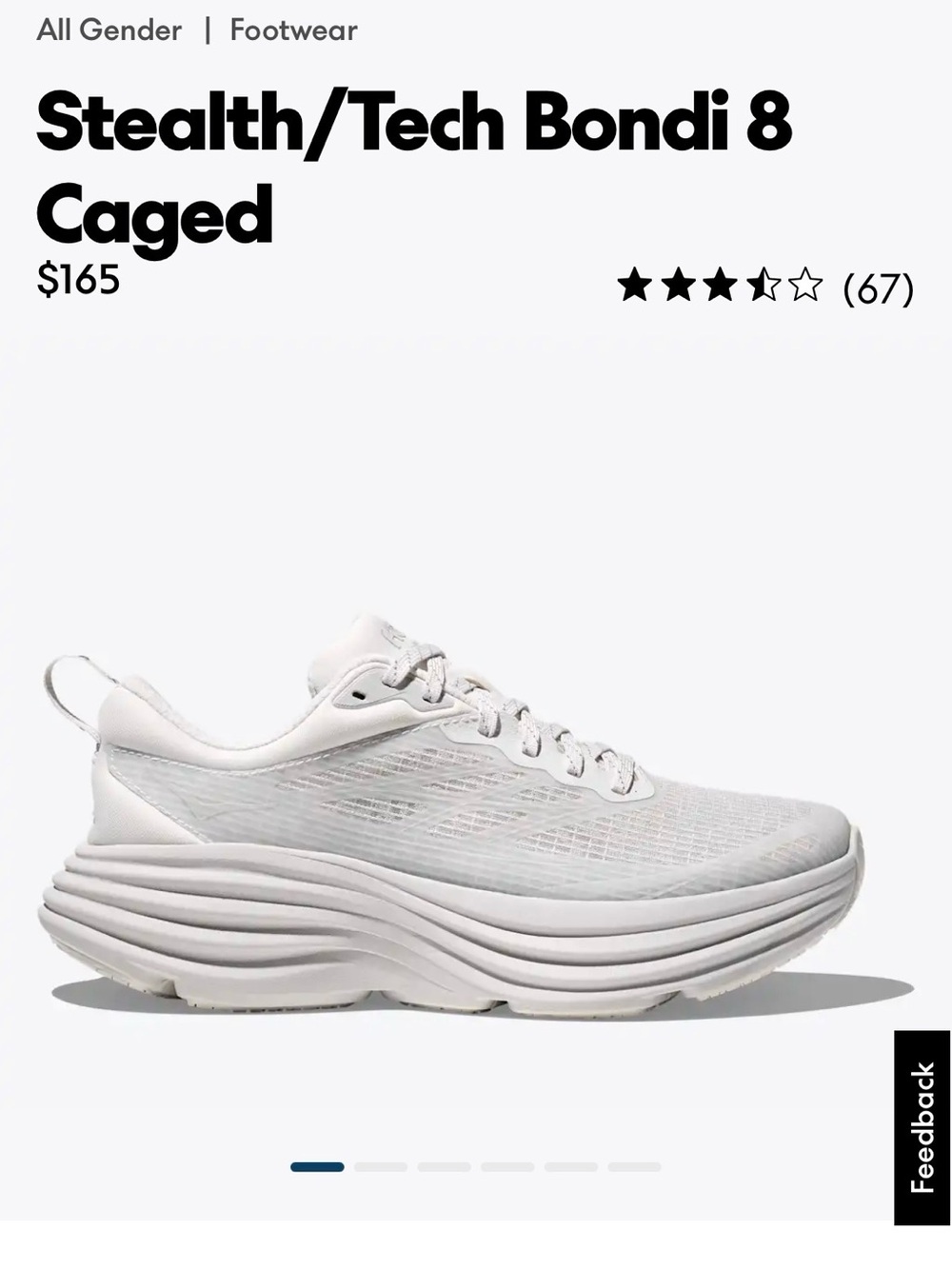 Hoka Stealth/Tech Bondi 8 Caged Women’s Sneakers — White